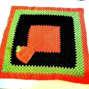 Halloween Baby Blanket And Hat Set